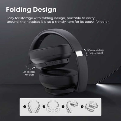 kaufen Airphone Max ANC Geräuschunterdrückung Wireless Kopfhörer Portable Folding Headset MP3-Player mit Mikrofon Bluetooth-Headset on-line-Fertigung